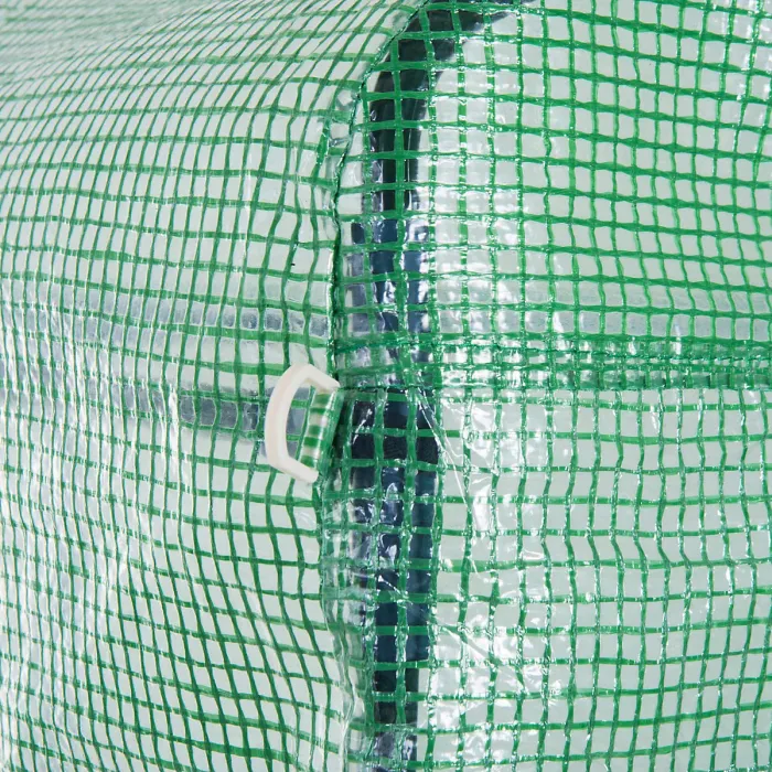 Chilli Polytunnel Greenhouse Walk-in Grow House Tent with Roll-up Sidewalls, Zipped Door and 6 Windows, 3x3x2m Green