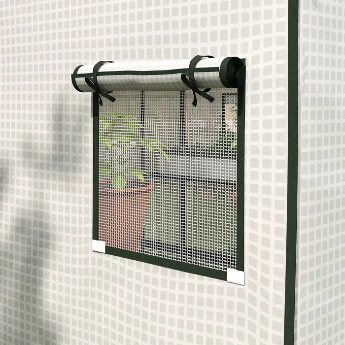 Chilli Greenhouse Cover Replacement Walk-in PE Hot House Cover with Roll-up Door and Windows, 140 x 143 x 190cm, White