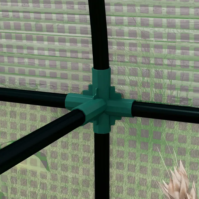 Chilli Tomato Greenhouse, Garden Growhouse with 2 Roll-up Doors and 4 Mesh Windows, Portable Indoor Outdoor Green House