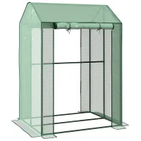Chilli Green House, Mini Greenhouse with 2 Roll-up Doors, Vent Holes and Reinforced Cover, 100 x 80 x 150cm