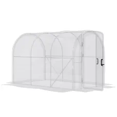 Chilli Polytunnel Greenhouse Walk-in Grow House with PE Cover, Door and Galvanised Steel Frame, 3 x 2 x 2m, Clear