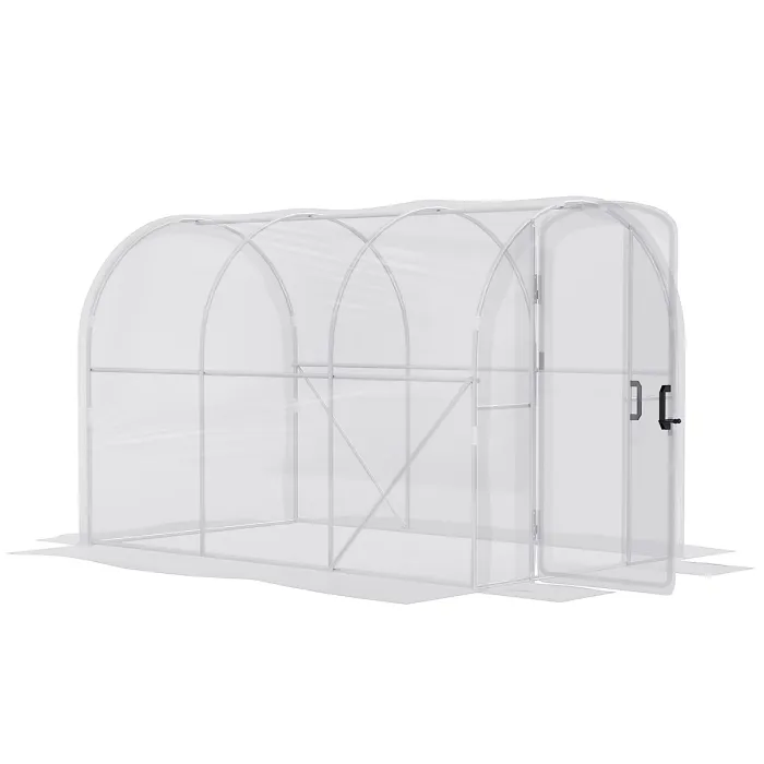 Chilli Polytunnel Greenhouse Walk-in Grow House with PE Cover, Door and Galvanised Steel Frame, 3 x 2 x 2m, Clear