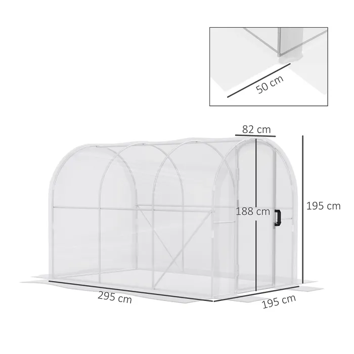 Chilli Polytunnel Greenhouse Walk-in Grow House with PE Cover, Door and Galvanised Steel Frame, 3 x 2 x 2m, Clear