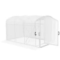 Chilli Polytunnel Greenhouse Walk-in Grow House with UV-resistant PE Cover, Door and Galvanised Steel Frame, 2 x 2 x 2m, White