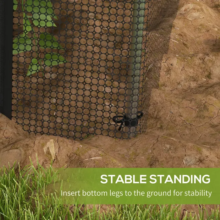 Chilli Galvanised Steel Fruit Cage, Plant Protection Tent with Zipped Door, 1.2 x 2.4 x 1.9m, Black