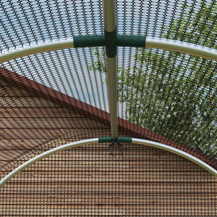 Chilli Galvanised Steel Fruit Cage, Plant Protection Tent with Zipped Door, 1.2 x 2.4 x 1.9m, Black