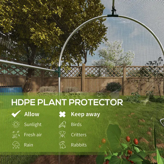 Chilli Galvanised Steel Fruit Cage, Plant Protection Tent with Zipped Door, 1.2 x 1.2 x 1.9m, Black