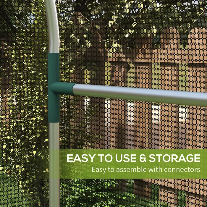 Chilli Galvanised Steel Fruit Cage, Plant Protection Tent with Zipped Door, 1.2 x 1.2 x 1.9m, Black