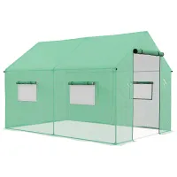Chilli Polyethylene Walk-in Polytunnel Greenhouse, 2 x 3(m), Green