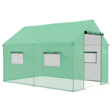 Chilli Polyethylene Walk-in Polytunnel Greenhouse, 2 x 3(m), Green