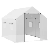 Chilli Polyethylene Walk-in Polytunnel Greenhouse, 2 x 3(m), White