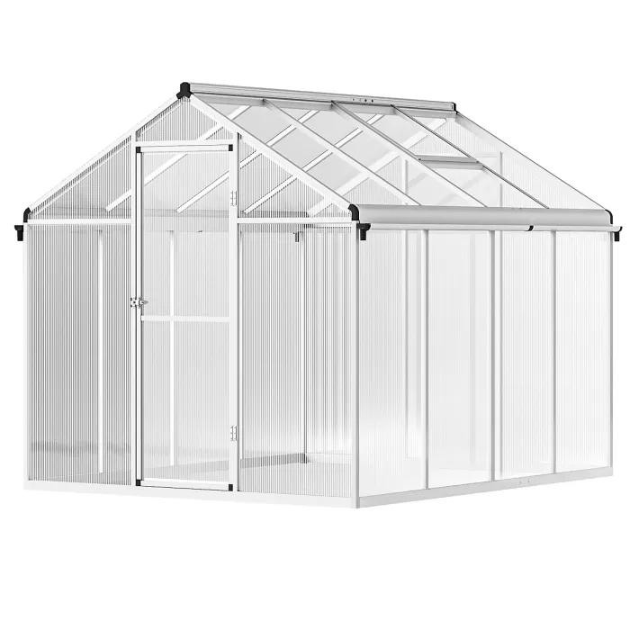 Chilli 8 x 6ft Aluminium Frame Greenhouse, with Foundation