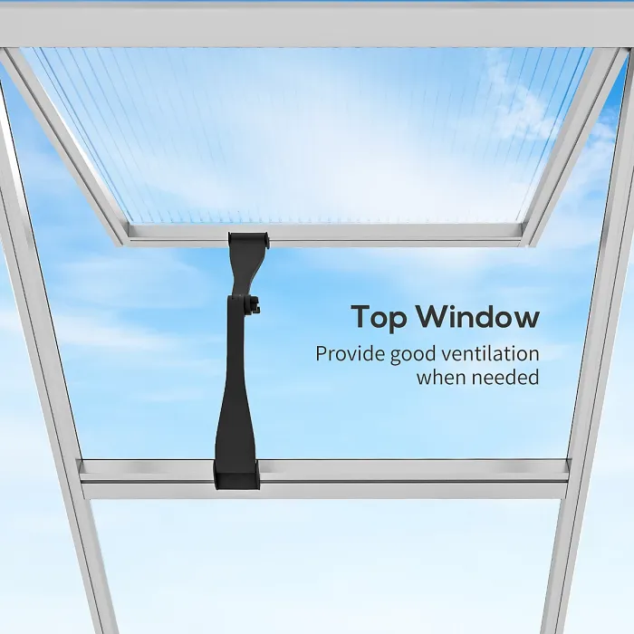 Chilli 8 x 6ft Aluminium Frame Greenhouse, with Foundation