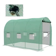 Chilli Sprinkler System Polytunnel Greenhouse, 3 x 2m, Green