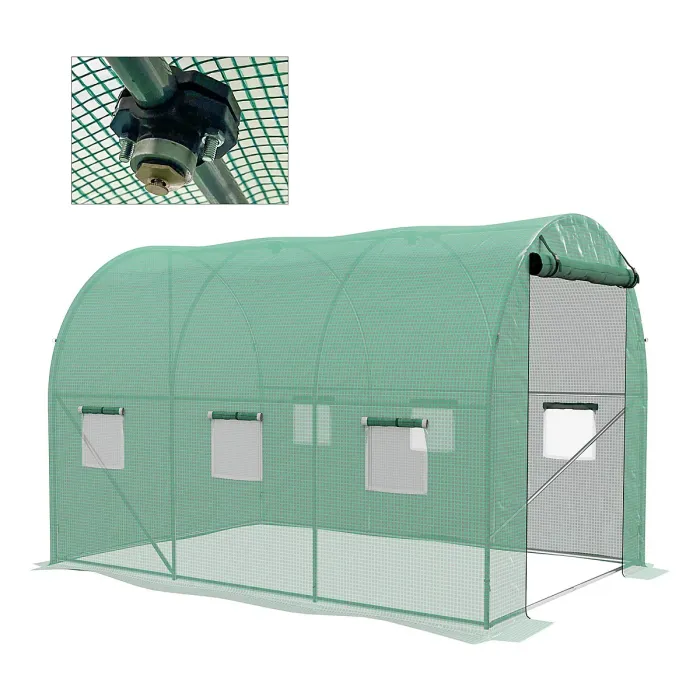 Chilli Sprinkler System Polytunnel Greenhouse, 3 x 2m, Green
