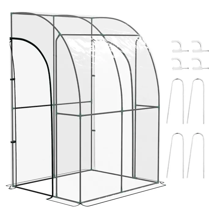Chilli 143cm x 118cm Walk-In Lean To Greenhouse, with Accessories