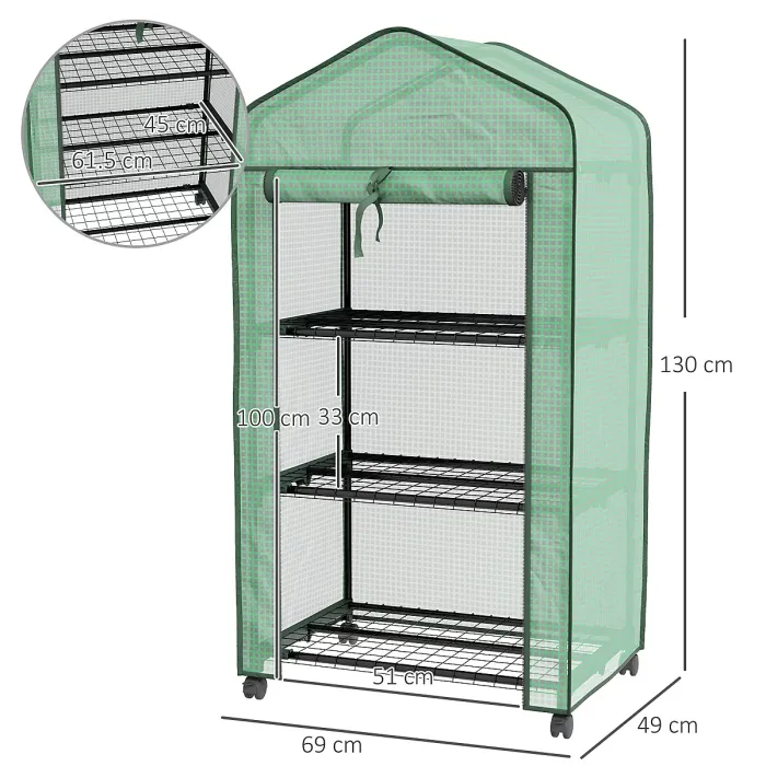 Chilli Three-Tier Mini Greenhouse - Green