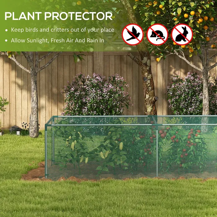 Chilli 8' x 4' Plant Protection Cage, with Door, Green