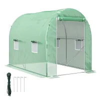 Chilli 300 x 195cm Walk-In Tunnel Greenhouse - Green