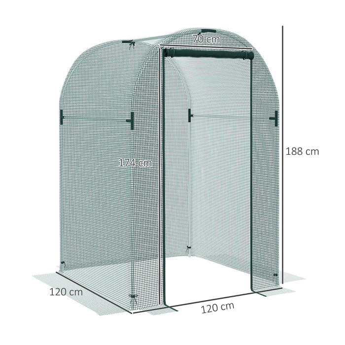 Chilli 120 x 120cm Mini Polytunnel Greenhouse