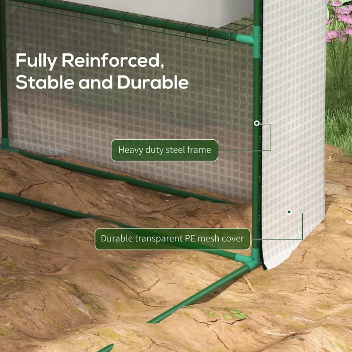 Chilli 8 x 6ft Walk-In Greenhouse, with Shelves - White