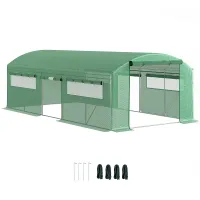 Chilli 19 x 9.8ft Walk-In Polytunnel Greenhouse - Green