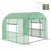 Chilli 300 x 300cm Walk-In Polytunnel Greenhouse - Green