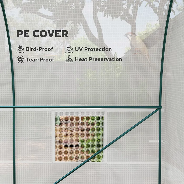 Chilli 245 x 200cm Polytunnel Greenhouse - White