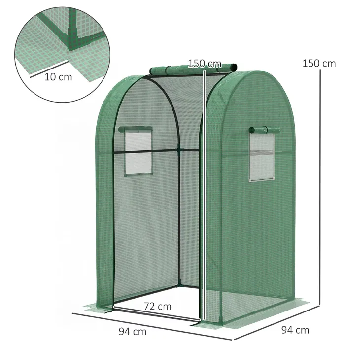 Chilli 94 x 94cm Mini Portable Greenhouse - Green