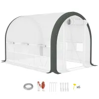 Chilli 3 x 2(m) Walk-In Tunnel Greenhouse, with Accessories - White
