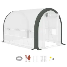 Chilli 3 x 2(m) Walk-In Tunnel Greenhouse, with Accessories - White