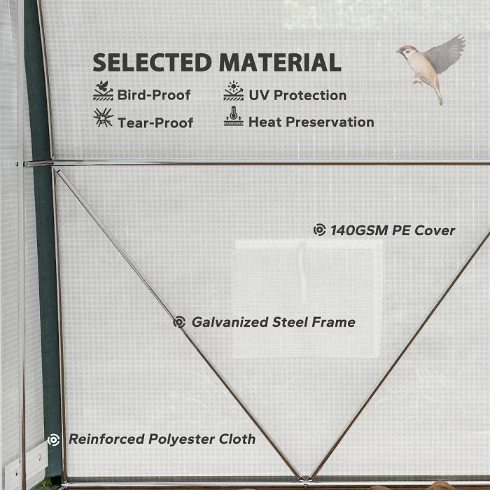 Chilli 3 x 2(m) Walk-In Tunnel Greenhouse, with Accessories - White