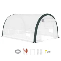 Chilli 4 x 3(m) Walk-In Tunnel Greenhouse, with Accessories - White
