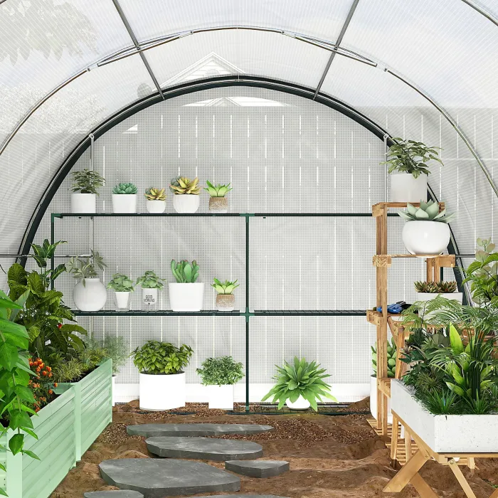 Chilli 4 x 3(m) Walk-In Tunnel Greenhouse, with Accessories - White