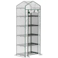 Chilli 193cm Five Shelf Mini Greenhouse - White