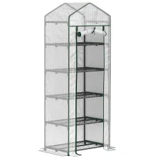 Chilli 193cm Five Shelf Mini Greenhouse - White