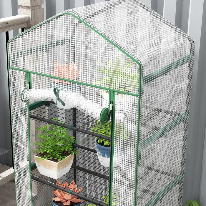 Chilli 193cm Five Shelf Mini Greenhouse - White