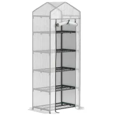 Chilli 193cm Five Shelf Mini Greenhouse - White