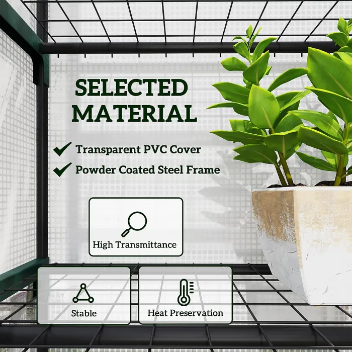 Chilli 193cm Five Shelf Mini Greenhouse - White