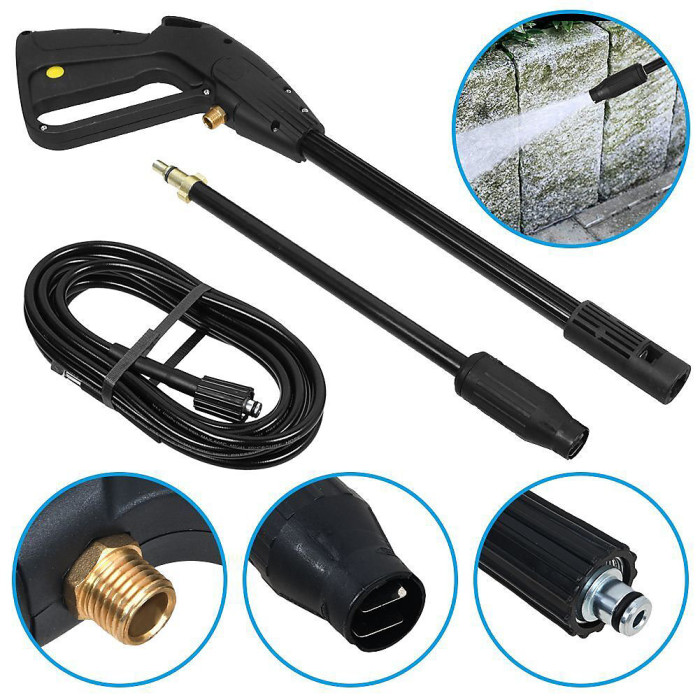 M14 High Pressure Power Washer Spray Gun Jet Lance Trigger Wash Wand 8M Hose kit
