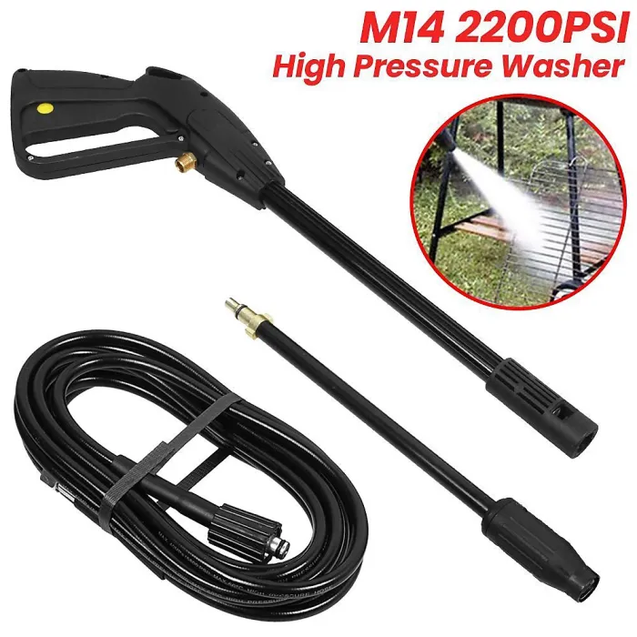 M14 High Pressure Power Washer Spray Gun Jet Lance Trigger Wash Wand 8M Hose kit