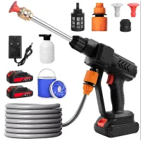 CISIVIS Cordless High Pressure Washer Cleaner Gun with 2 Batteries & Accessories