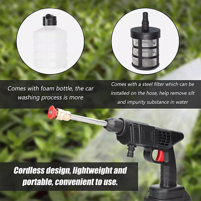CISIVIS Cordless High Pressure Washer Cleaner Gun with 2 Batteries & Accessories