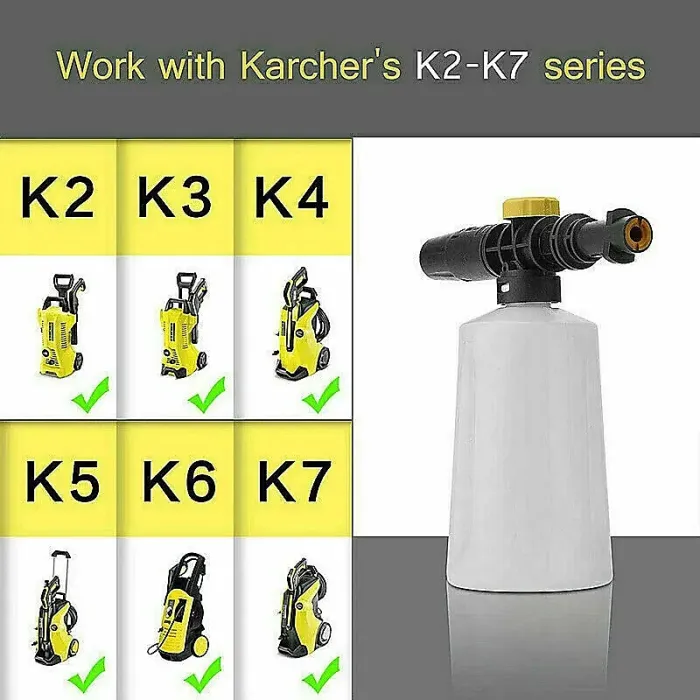 High Pressure Snow Foam Lance Gun with 750ml Bottle - Karcher K2-K7 Compatible