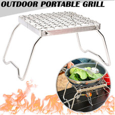 Portable Campfire Mini Folding Grill Rack Stainless Steel Barbecue Stand Rack UK