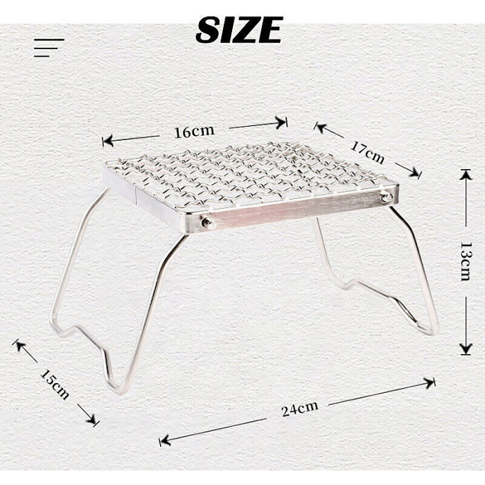 Portable Campfire Mini Folding Grill Rack Stainless Steel Barbecue Stand Rack UK