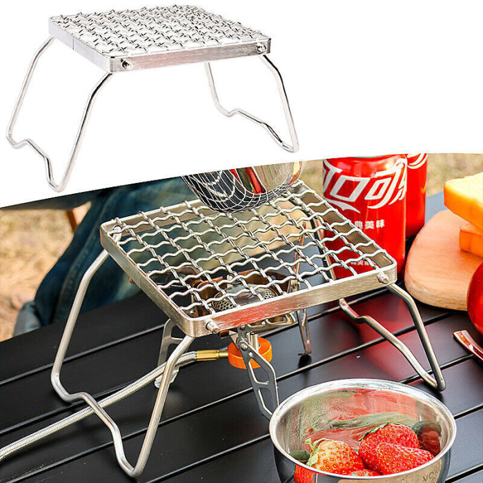 Portable Campfire Mini Folding Grill Rack Stainless Steel Barbecue Stand Rack UK