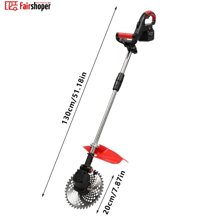 21V Cordless Strimmer & Brushcutter Kit with 2x 30Ah Batteries, Blades & Accessories