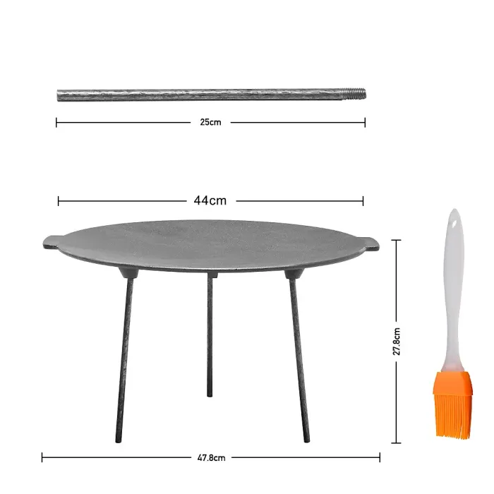 Cast Iron Stand Griddle Hot Plate BBQ Grill Cooking Camping Barbecue Party 17''