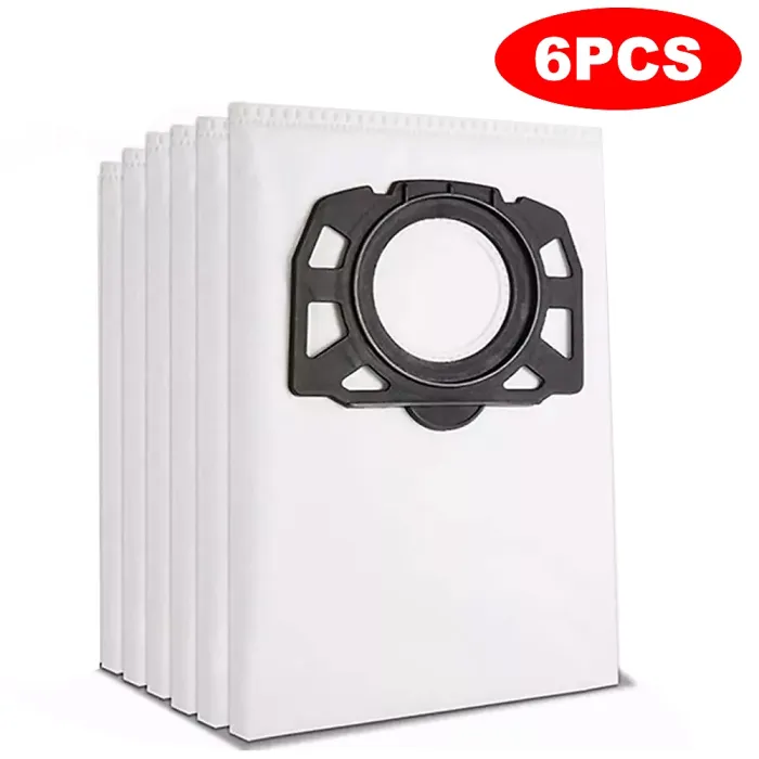 6 Pack Fleece Cloth Dust Bags fit Karcher WD2 PLUS WD3 KWD1 KWD3 WD3 Wet & Dry